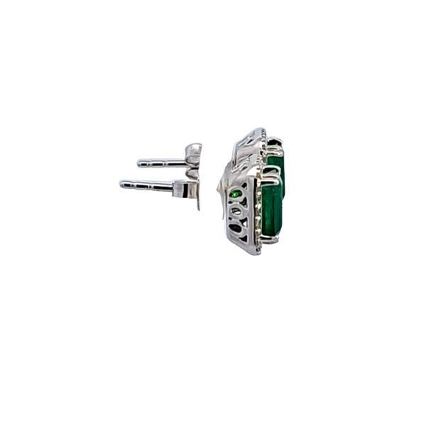 14KW Emerald and Diamond Earrings Image 3 Ross Elliott Jewelers Terre Haute, IN