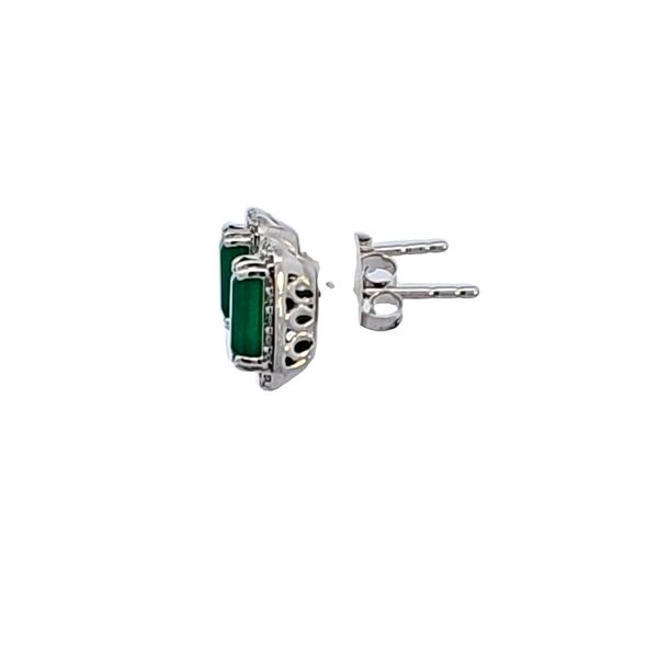 14KW Emerald and Diamond Earrings Image 4 Ross Elliott Jewelers Terre Haute, IN