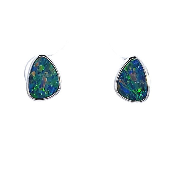 14KW Opal Doublet Earrings Image 2 Ross Elliott Jewelers Terre Haute, IN