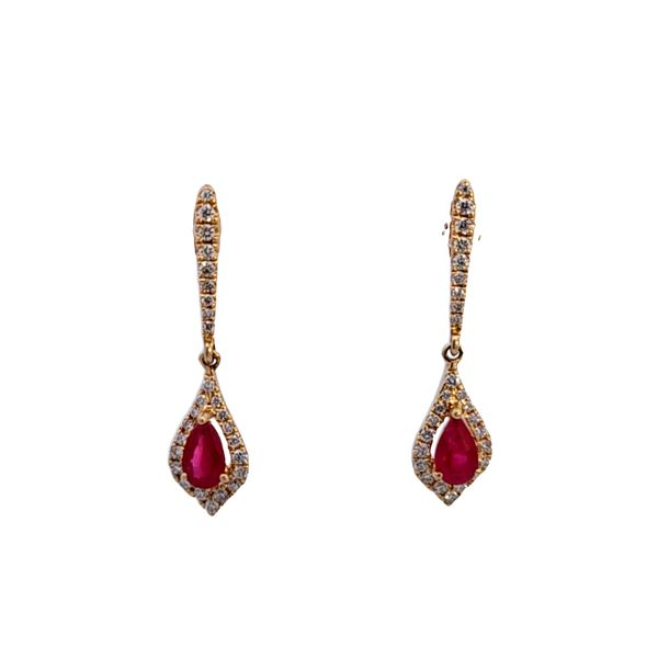 14KY Ruby and Diamond Earrings Image 2 Ross Elliott Jewelers Terre Haute, IN