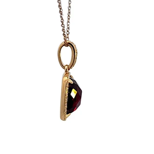 14KY Rhodolite Garnet and Diamond Pendant Image 3 Ross Elliott Jewelers Terre Haute, IN