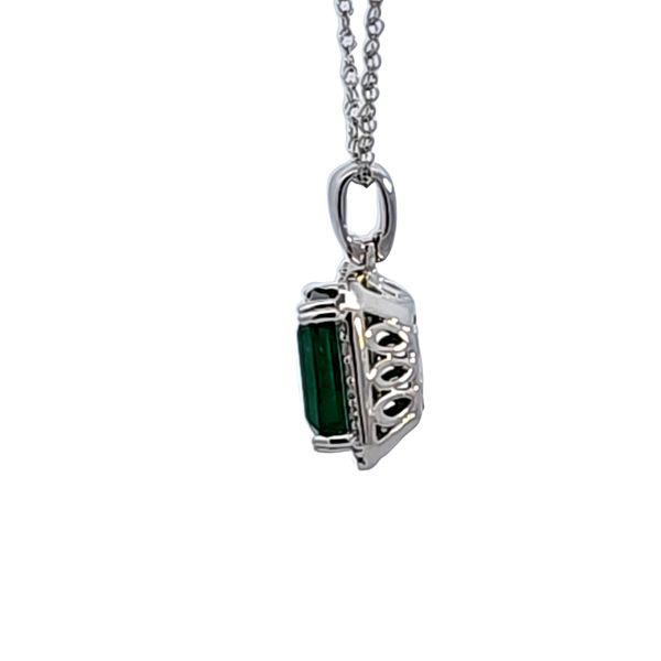 14KW Emerald and Diamond Pendant Image 4 Ross Elliott Jewelers Terre Haute, IN