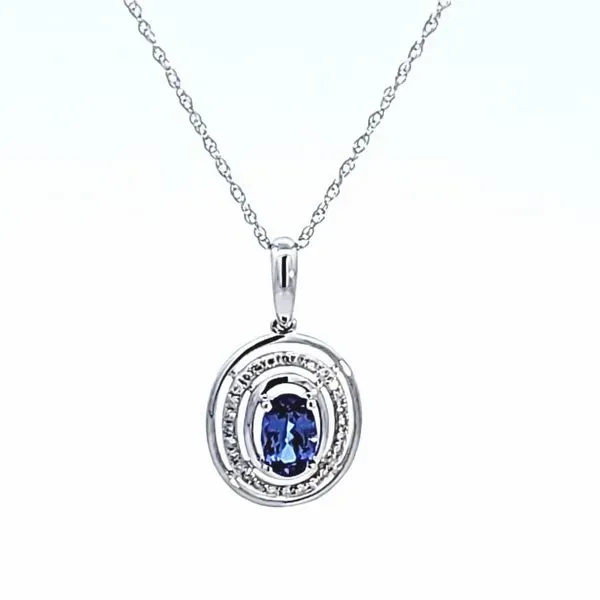 14KW Tanzanite and Diamond Pendant Image 2 Ross Elliott Jewelers Terre Haute, IN