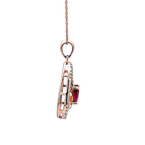14KR Ruby and Diamond Pendant Image 3 Ross Elliott Jewelers Terre Haute, IN