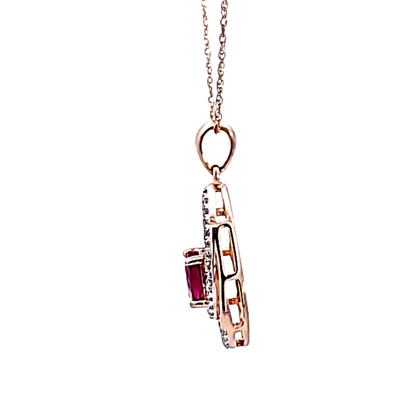 14KR Ruby and Diamond Pendant Image 4 Ross Elliott Jewelers Terre Haute, IN