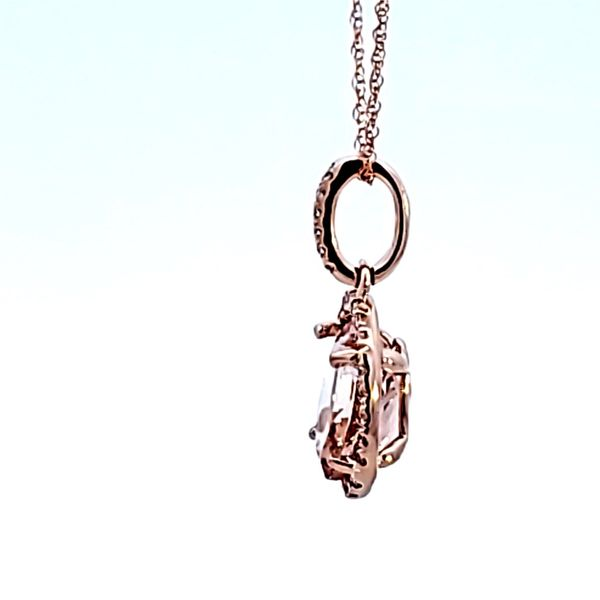 14KR Morganite and Diamond Pendant Image 4 Ross Elliott Jewelers Terre Haute, IN