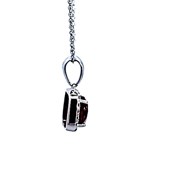 14KW Garnet and Diamond Pendant Image 3 Ross Elliott Jewelers Terre Haute, IN