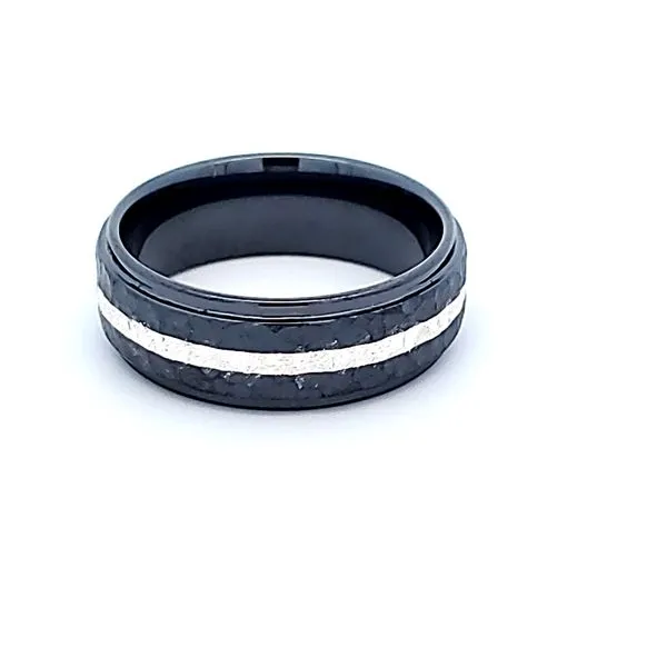 Black Ceramic Band Image 4 Ross Elliott Jewelers Terre Haute, IN
