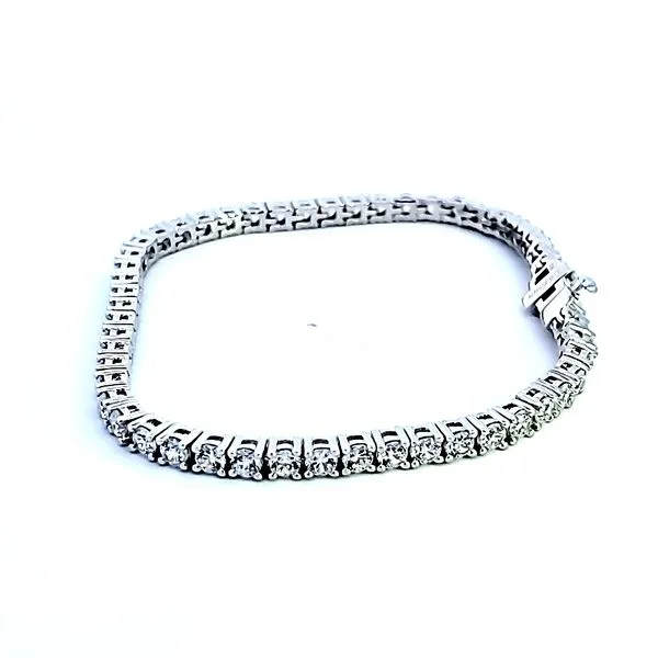 Sterling Silver and Platinum CZ Bracelet Image 4 Ross Elliott Jewelers Terre Haute, IN