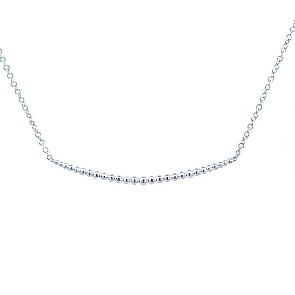 Sterling Silver Bujukan Beaded Curved Bar Necklace Image 2 Ross Elliott Jewelers Terre Haute, IN