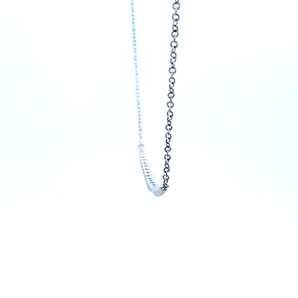 Sterling Silver Bujukan Beaded Curved Bar Necklace Image 4 Ross Elliott Jewelers Terre Haute, IN