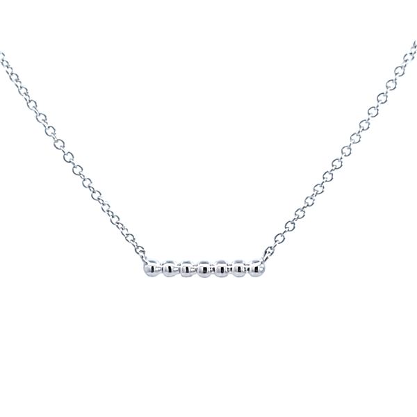 Sterling Silver Bujukan Beaded Bar Necklace Image 2 Ross Elliott Jewelers Terre Haute, IN
