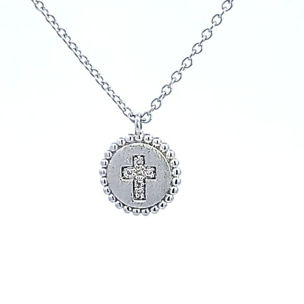 Sterling Silver Diamond Bujukan Cross Necklace Image 2 Ross Elliott Jewelers Terre Haute, IN