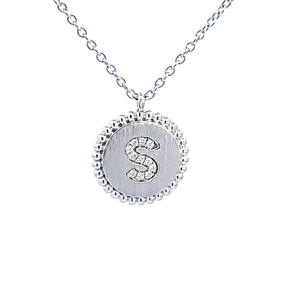 Sterling Silver Initial S Necklace Image 2 Ross Elliott Jewelers Terre Haute, IN