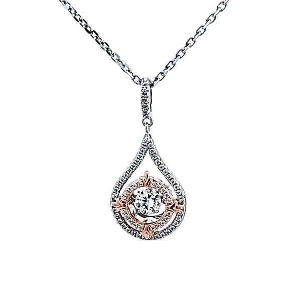 Sterling Silver and Rose Gold Plated CZ Pendant Ross Elliott Jewelers Terre Haute, IN