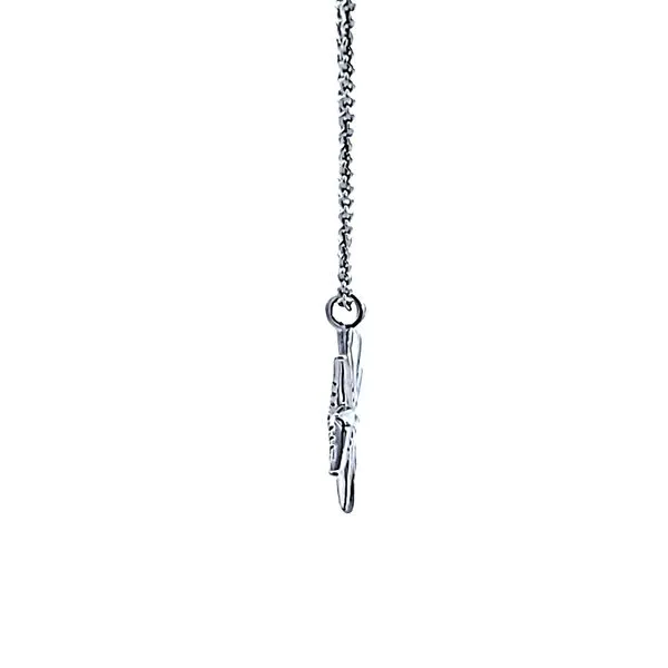 Sterling Silver Diamond Starburst Pendant Image 4 Ross Elliott Jewelers Terre Haute, IN