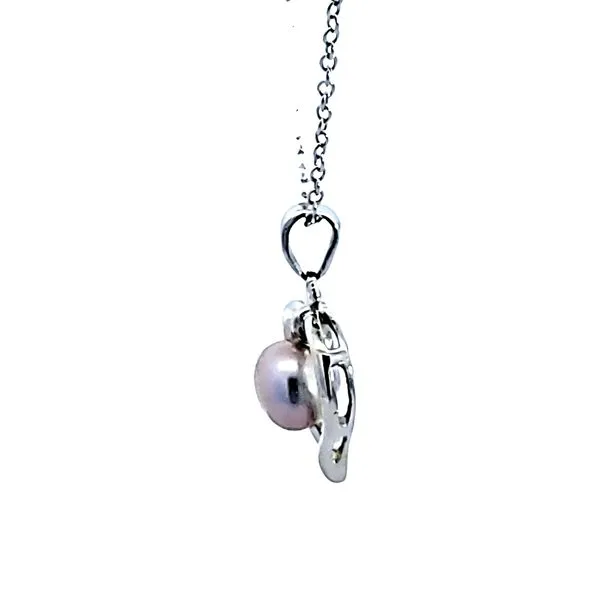 Sterling Silver Pearl Heart Pendant Image 4 Ross Elliott Jewelers Terre Haute, IN