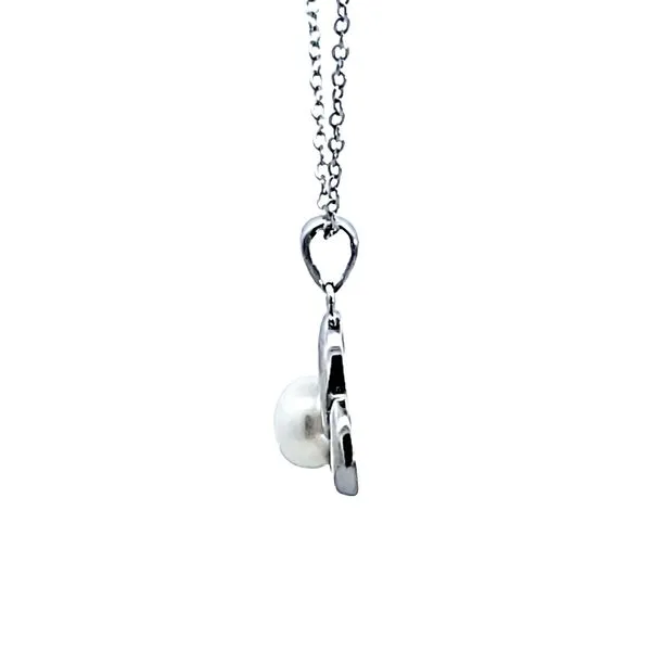 Sterling Silver Heart Pendant With Pearl Image 4 Ross Elliott Jewelers Terre Haute, IN