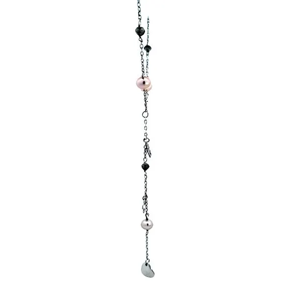 Sterling Silver Pearl and Heart Necklace Image 3 Ross Elliott Jewelers Terre Haute, IN