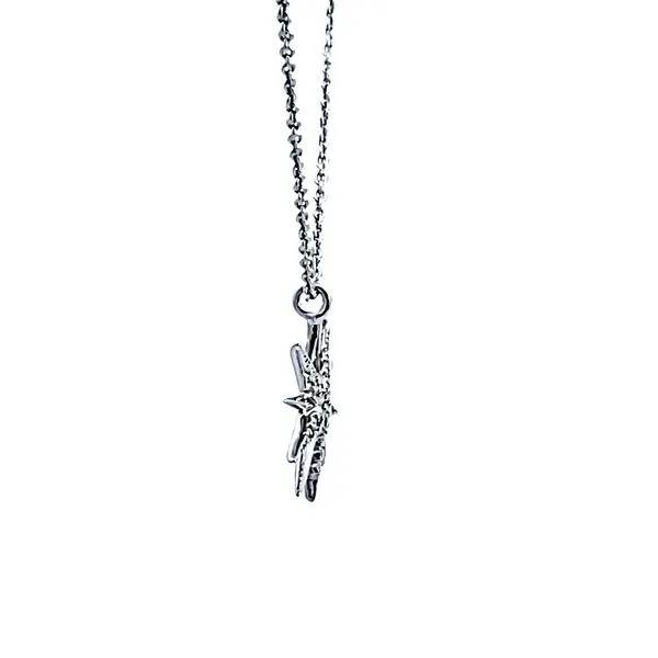Sterling Silver Diamond Starburst Pendant Image 3 Ross Elliott Jewelers Terre Haute, IN