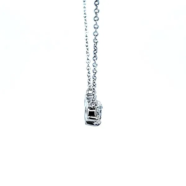 Sterling Silver and Platinum CZ 3 Stone Necklace Image 3 Ross Elliott Jewelers Terre Haute, IN