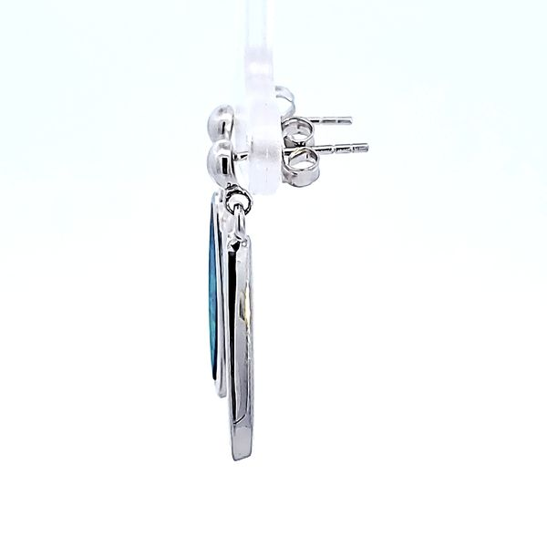 Sterling Silver Freeform Opal Doublet Earrings Image 4 Ross Elliott Jewelers Terre Haute, IN