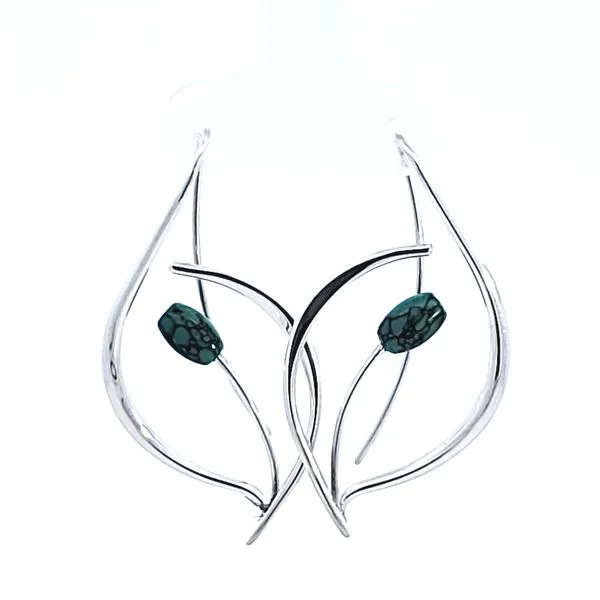 Sterling Silver Turquoise Jonquil Earrings Image 2 Ross Elliott Jewelers Terre Haute, IN