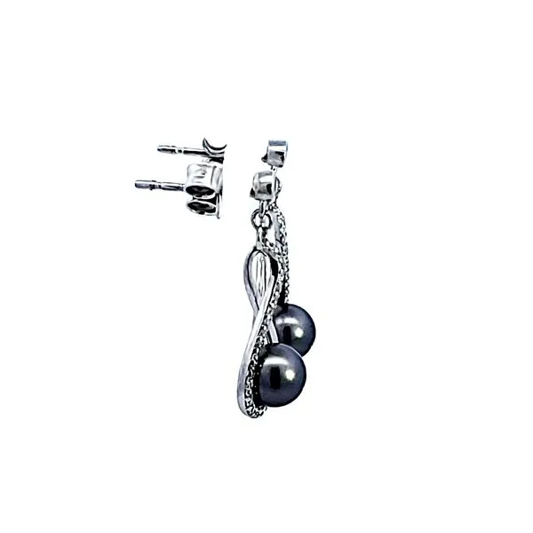 Sterling Silver Pearl and CZ Earrings Image 3 Ross Elliott Jewelers Terre Haute, IN