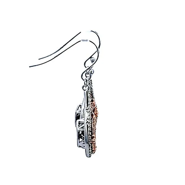 Sterling Silver and Rose Gold Plated CZ Earrings Image 3 Ross Elliott Jewelers Terre Haute, IN