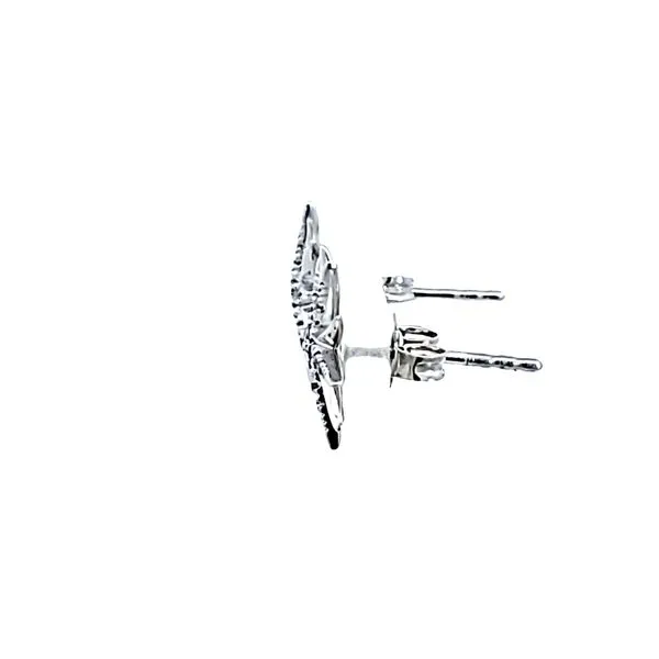 Sterling Silver Diamond Starburst Earrings Image 4 Ross Elliott Jewelers Terre Haute, IN