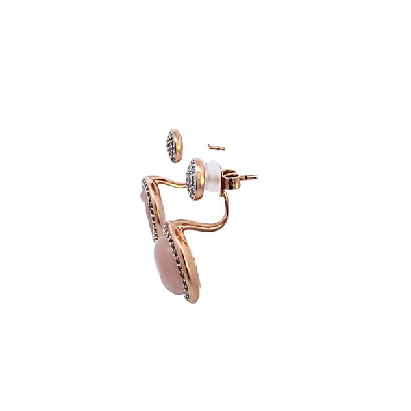 Bronze/18K Rose Gold Plated Rose Quartz Earrings Image 4 Ross Elliott Jewelers Terre Haute, IN