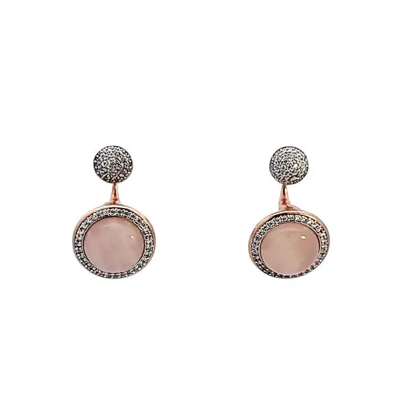 Bronze/18K Rose Gold Plated Rose Quartz Earrings Ross Elliott Jewelers Terre Haute, IN