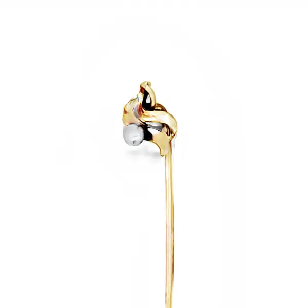 Yellow 14 Karat Estate Stick Pin With One Round Pearl Ross Elliott Jewelers Terre Haute, IN