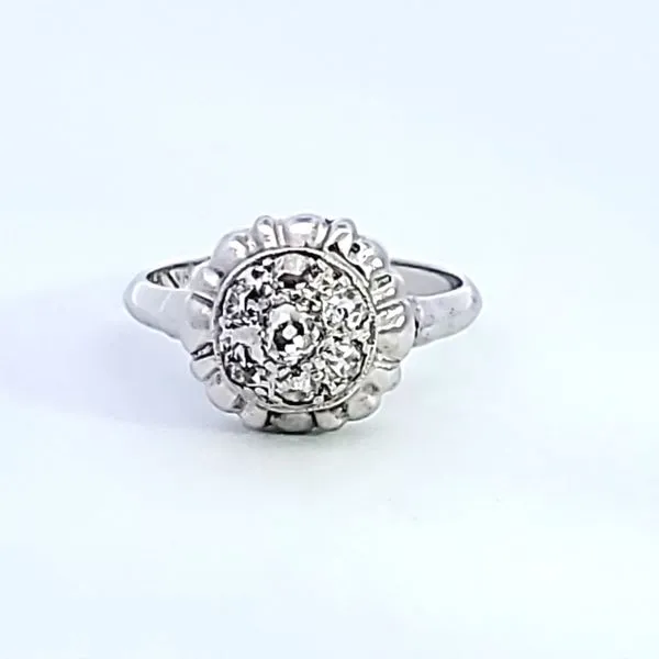 14K White Gold Diamond Estate Ring Ross Elliott Jewelers Terre Haute, IN