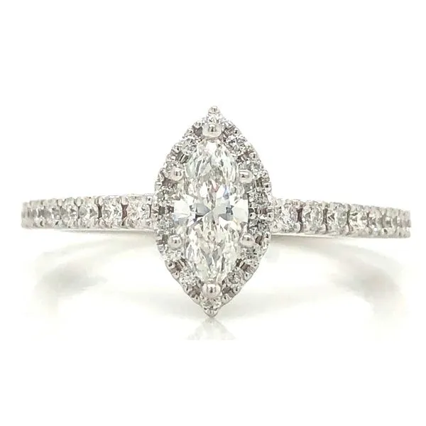 Marquise Diamond Halo Engagement Ring Sam Dial Jewelers Pullman, WA