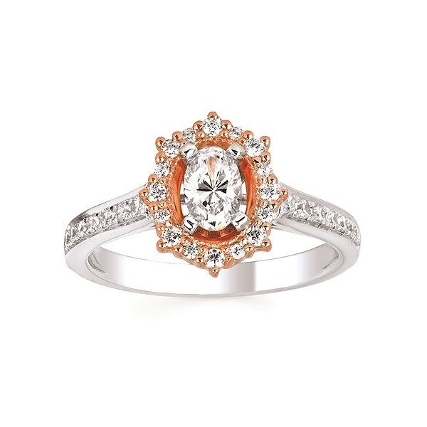Rose Crown Halo Engagement Ring Sam Dial Jewelers Pullman, WA