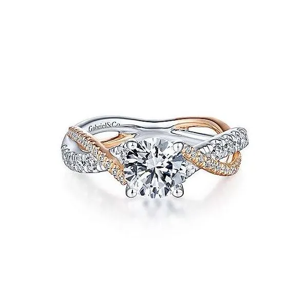 White and Rose Gold Diamond Engagement Ring Sam Dial Jewelers Pullman, WA