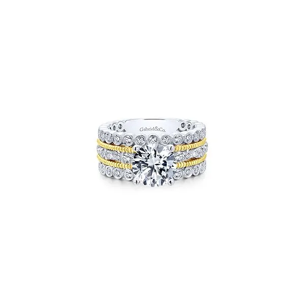 White and Yellow Gold Stacked Engagement Ring Sam Dial Jewelers Pullman, WA