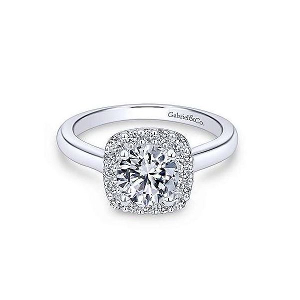 Diamond Halo Engagement Ring Sam Dial Jewelers Pullman, WA