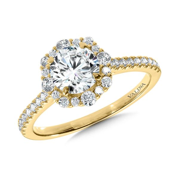 Modern Halo Engagement Ring Sam Dial Jewelers Pullman, WA