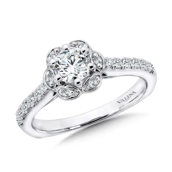 Floral Diamond Engagement Ring