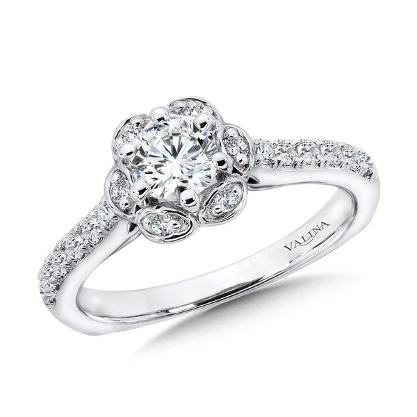 Floral Diamond Engagement Ring Sam Dial Jewelers Pullman, WA