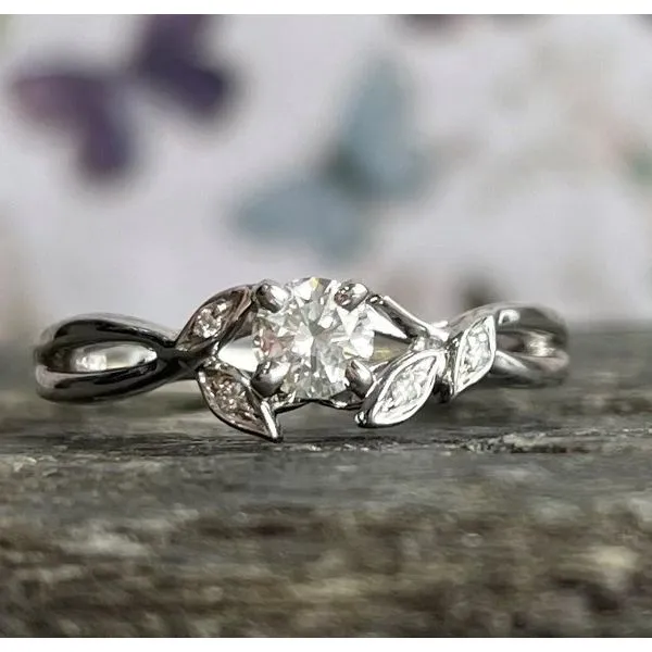 Floral Diamond Engagement Ring Sam Dial Jewelers Pullman, WA