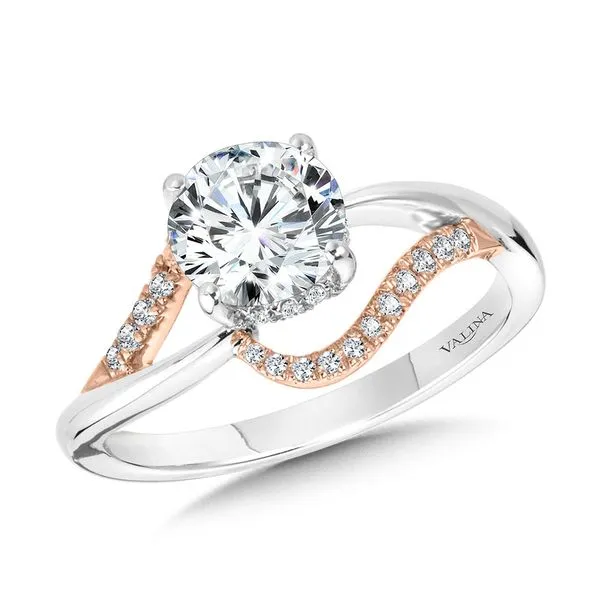 Two-Tone Split Shank and Bypass Diamond Engagement Ring Sam Dial Jewelers Pullman, WA