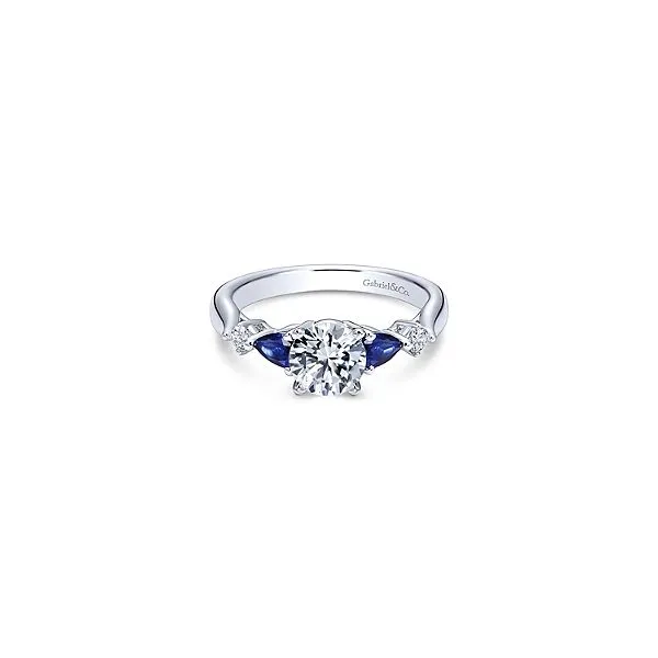 Diamond and Sapphire Engagement Ring
