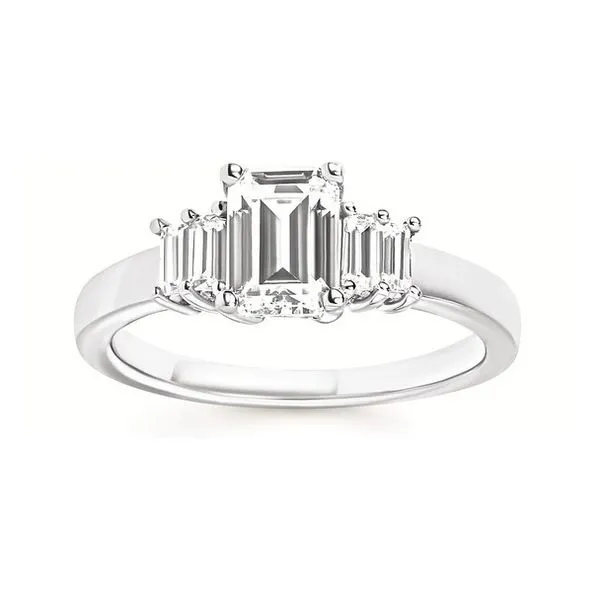 Emerald and Baguette Engagement Ring Sam Dial Jewelers Pullman, WA