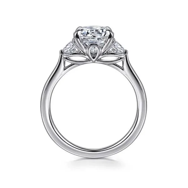 Three Stone Lotus Diamond Engagement Ring Image 2 Sam Dial Jewelers Pullman, WA