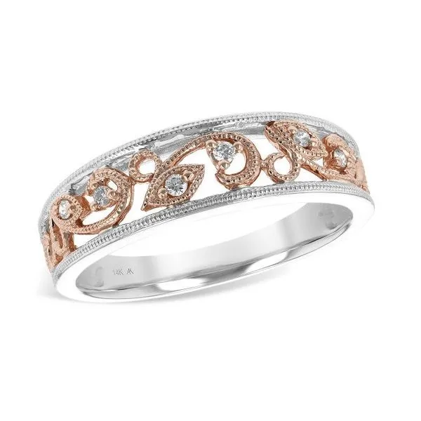 ROSE AND WHITE GOLD MILIGRAIN DIAMOND RING Sam Dial Jewelers Pullman, WA