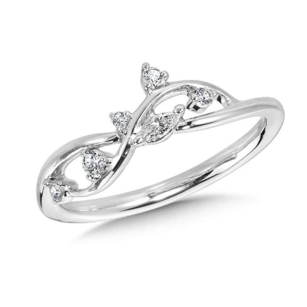 White Gold Scattered Diamond Constellation Infinity Band Sam Dial Jewelers Pullman, WA