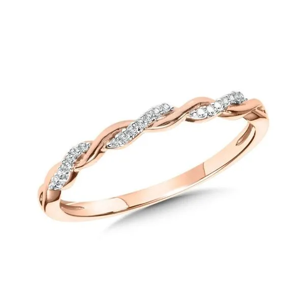 10K ROSE GOLD DIAMOND CRISSCROSS STACKABLE GRATITUDE BAND